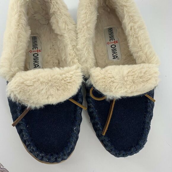 Minnetonka Allie Jr Trapper Moccasin Slippers Sz 6 - Picture 5 of 10